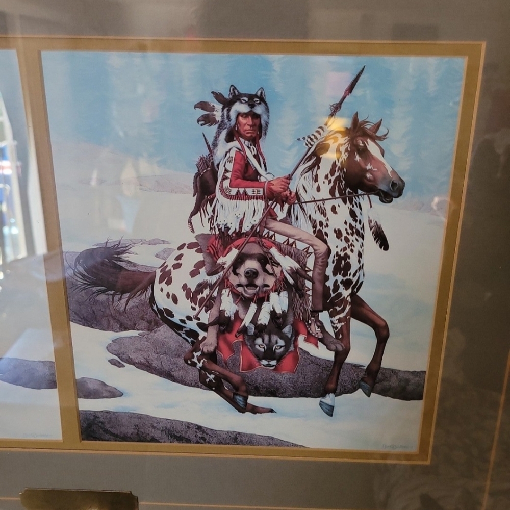 Vintage Bev Doolittle Framed Matted Lithograph Guardian Spirit Open Edition - Picture 4 of 7